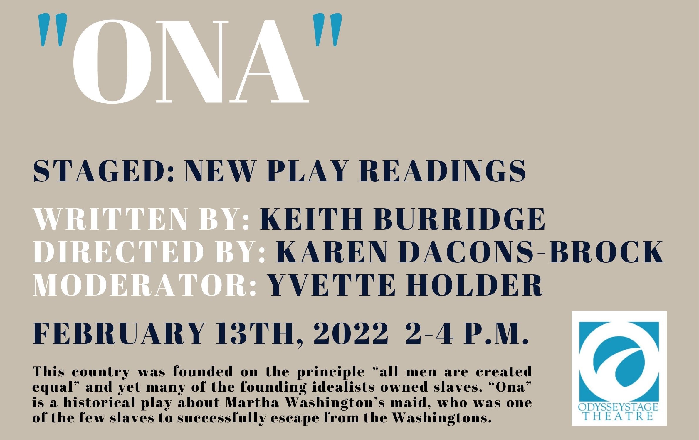 Staged: New Play Readings presents Ona by Keith Burridge